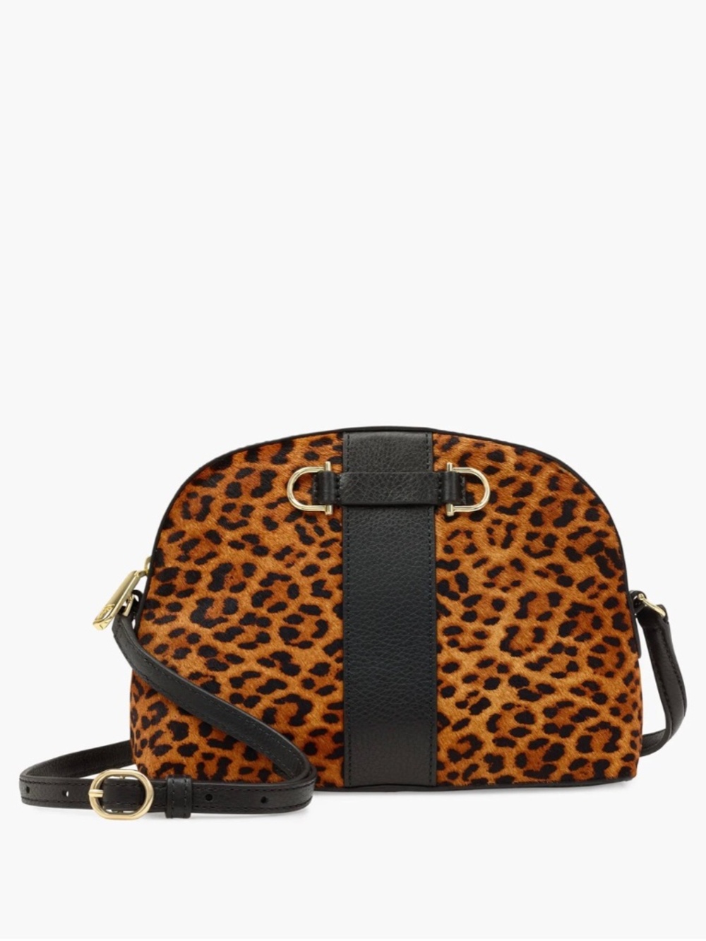 NWOT TALBOTS LEOPARD PRINT CALF HAIR CROSSBODY BAG